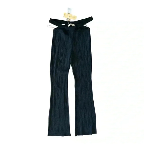 PAOLA BERNARDI Camila Knit Cutout-Waist Flare-Leg Pants size L - Picture 3 of 7